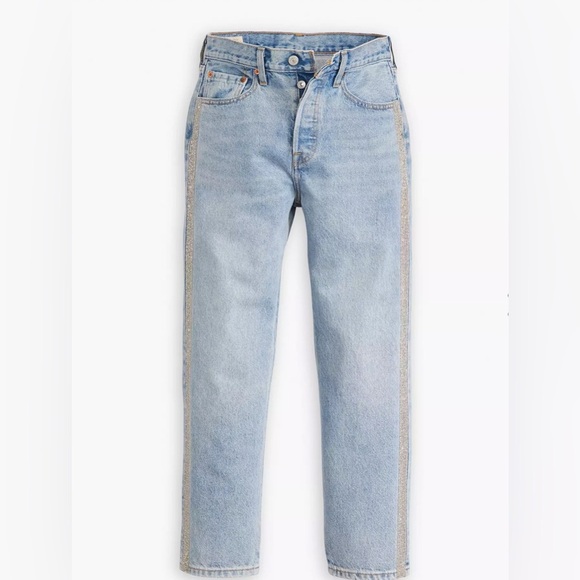 Levi’s 501 Good As Silver High-rise Straight Leg Denim Jeans Size 28x30 - Picture 4 of 10